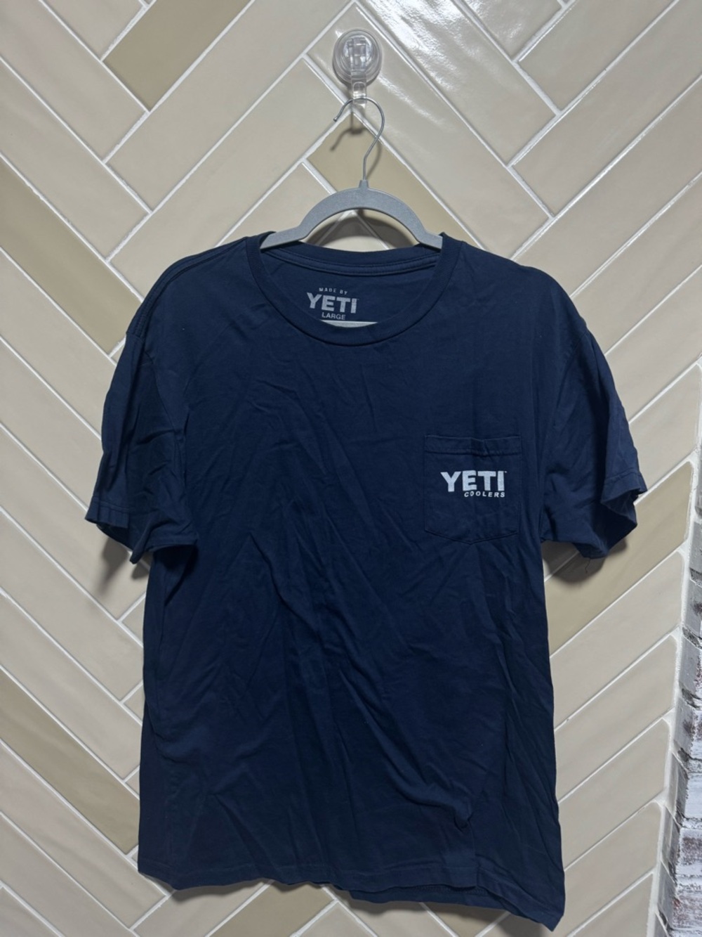 Yeti Men's Navy Short-Sleeve Pocket Tee